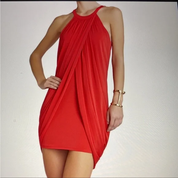 bcbg red off the shoulder dress Bcbg Off Shoulder Red Dress
